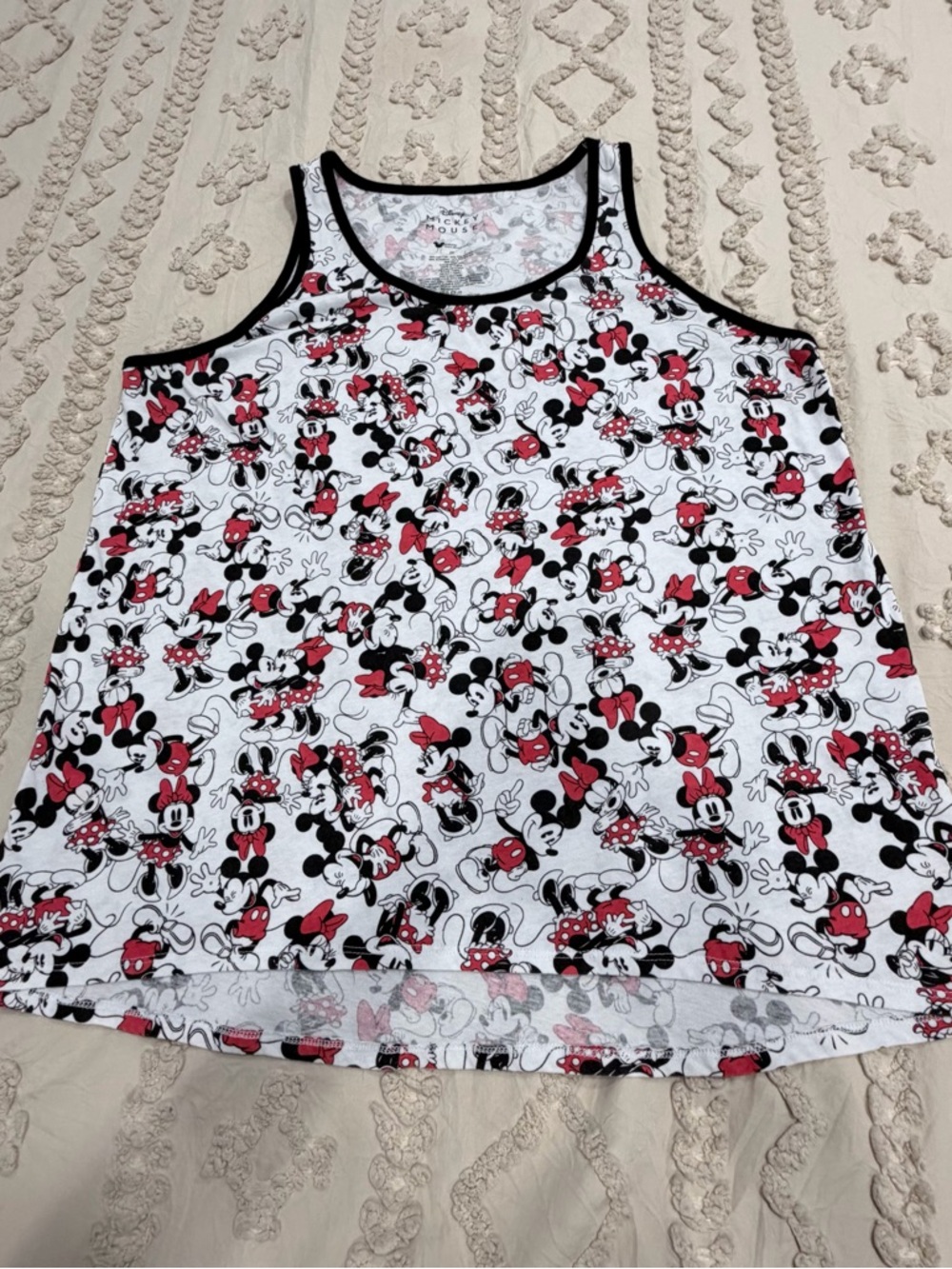 Disney Mickey Mouse Tank Top in White, Black & Pink